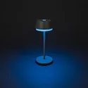 Konstsmide Lampe de table à accu LYON avec connexion USB, CCT Switch, RGB, avec variateur tactile IP54, vert, gris gradable