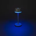 Konstsmide Lampe de table à accu LYON avec connexion USB, CCT Switch, RGB, avec variateur tactile IP54, vert, gris gradable