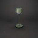 Konstsmide Lampe de table à accu LYON avec connexion USB, CCT Switch, RGB, avec variateur tactile IP54, vert, gris gradable