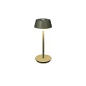 Konstsmide Lampe de table à accu LYON avec connexion USB, CCT Switch, RGB, avec variateur tactile IP54, vert, gris gradable