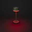 Konstsmide Lampe de table à accu LYON avec connexion USB, CCT Switch, RGB, avec variateur tactile IP54, vert, gris gradable