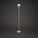 Lampadaire à accu NICE angulaire, avec connexion USB, CCT Switch, avec variateur tactile IP54, rouille gradable