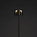 Konstsmide Lampadaire à accu NICE angulaire, avec connexion USB, CCT Switch, avec variateur tactile IP54, noir gradable