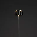 Konstsmide Lampadaire à accu NICE angulaire, avec connexion USB, CCT Switch, avec variateur tactile IP54, noir gradable