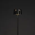 Konstsmide Lampadaire à accu NICE angulaire, avec connexion USB, CCT Switch, avec variateur tactile IP54, noir gradable