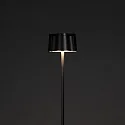 Konstsmide Lampadaire à accu NICE angulaire, avec connexion USB, CCT Switch, avec variateur tactile IP54, noir gradable