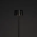 Konstsmide Lampadaire à accu NICE angulaire, avec connexion USB, CCT Switch, avec variateur tactile IP54, noir gradable