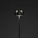 Konstsmide Lampadaire à accu NICE angulaire, avec connexion USB, CCT Switch, avec variateur tactile IP54, noir gradable