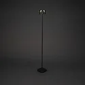 Konstsmide Lampadaire à accu NICE angulaire, avec connexion USB, CCT Switch, avec variateur tactile IP54, noir gradable