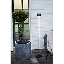 Konstsmide Lampadaire à accu NICE angulaire, avec connexion USB, CCT Switch, avec variateur tactile IP54, noir gradable