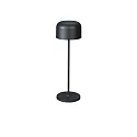 Lampe de table à accu LILLE avec connexion USB, avec variateur tactile IP54, noir gradable