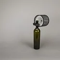 Konstsmide battery table lamp BOTTLE with USB connection, with touch dimmer IP54, black dimmable