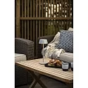 Konstsmide Lampe de table à accu MENTON USB IP54, gris, laqué gradable