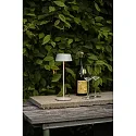 Konstsmide Lampe de table à accu MENTON USB IP54, gris, laqué gradable