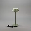 Konstsmide battery table lamp MENTON USB IP54, green, grey, lacquered dimmable