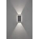 LED outdoor wall luminaire CREMONA, with backlight + light beam, adjustable, 3W 3000K 360lm, anthracite alu / clear glass