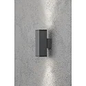Outdoor wall luminaire MONZA, with double cone of light, 2x GU10 max. 35W, anthracite aluminium clear glass