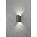 HighPower LED outdoor wall luminaire CREMONA, Up/Down, adjustable beam, 3W 3000K 460lm, anthracite / clear