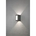 Outdoor HighPower LED wall luminaire CREMONA, 2-sided adjustable 0°-90°, 12W 3000K 720lm, anthracite / aluminium, plastic opal