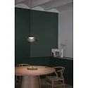 LEDS C4 Luminaire à suspension PLAT SURFACE (PHASE) avec abat-jour, CCT Switch, réglable, avec diffuseur IP20, noir gradable