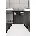 LEDS C4 Luminaire à suspension NET LED IP20, opale, blanche