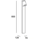 LEDS C4 Borne d'éclairage EKO BOLLARD INCLINED LED rigide, incliné IP66, noir gradable