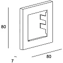 LEDS C4 mounting frame CLICK square, mechanical, brown