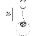 LEDS C4 Luminaire à suspension CISNE PENDAND - E27 sans abat-jour E27 IP65, blanche gradable