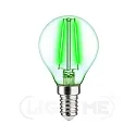 Decorative LED drop shape filament lamp P45, E14, 4W green / clear