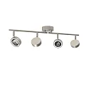 ceiling luminaire POWERLENS SPOT 4 flames, direct GX53 IP20, mat, satined, titanium