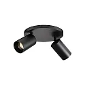 Luminaire de plafond SPOTON CIRCLE 2 à 2 flammes GU10 IP20, noir 