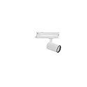 Projecteur triphasé MARCO 2 MINI DBT pivotant, rotatif IP20, couvert de poudre, transparent, blanche 