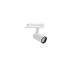 Projecteur triphasé MARCO 2 MIDI DBT pivotant, rotatif IP20, couvert de poudre, transparent, blanche 