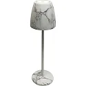 Lampe de table à accu TAVOLA PREMIUM avec connexion USB, avec variateur tactile, fixation magnétique IP54, marbre