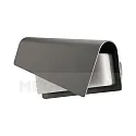 Outdoor LED wall luminaire DESINNI with Dach, IP65, 13W 3000K 400lm, silver grey / opal