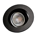 Megatron Plafonnier encastré DECOCLIC 68MM / GU10 + GU5.3 rond, pivotant GU10 IP20, noir mat gradable