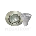 Downlight DECOCLIC DUALBEAM rond, dimmable GU10 IP20, fer brossé gradable
