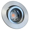 Lumière encastrée DECOCLIC KOIN DIM rond, pivotant, lot de 1 IP20, fer brossé gradable 7,6W 550lm 3000K 38° 38° CRI > 97