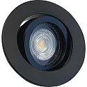 Lumière encastrée DECOCLIC 68MM rond, pivotant, Dim-To-Warm, lot de 1 IP20, noir gradable 7