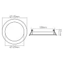 nobilé Downlight encastrable LED PANEL FLAT 170 R SCCT MP rond, CCT Switch, commutable, multipower IP44, blanche 