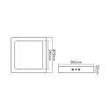 nobilé Panneau à LED 300 Q angulaire, UGR < 19, adapté aux postes de travail avec écran, gradable 12W 1000lm 3000K CRI 80