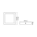 nobilé Downlight de surface LED PANEL FLAT 170 Q SCCT DIM angulaire, CCT Switch IP44, noir gradable
