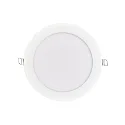Downlight encastrable LED PANEL FLAT 130 R SCCT 350MA OPAL rond, CCT Switch, bloc d'alimentation exclusif IP20, noir gradable