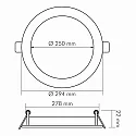 nobilé recessed downlight LED PANEL FLAT 300 R DTW 350MA OPAL round, Dim-To-Warm, excl. LED driver IP20, white dimmable
