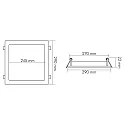 nobilé Downlight encastrable LED PANEL FLAT 300 Q SCCT 350MA OPAL angulaire, CCT Switch, bloc d'alimentation exclusif IP20