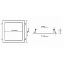 nobilé recessed downlight LED PANEL FLAT 300 Q 830 350MA OPAL square, standard, excl. LED driver IP20, mat, titanium dimmable