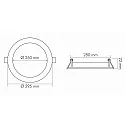 nobilé recessed downlight LED PANEL FLAT 300 R 830 350MA OPAL standard, round, excl. LED driver IP20, white dimmable
