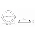 nobilé Downlight encastrable LED PANEL FLAT 50 R 350MA IP44 rond, bloc d'alimentation exclusif IP44, blanche gradable