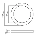 nobilé Panneau à LED 225R IP44 SCCT rond, 18W 500-1600lm 3000/4000/6000K