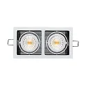 Lumière encastrée LED MINI KARDAN E2 BIO à 2 flammes, pivotant, dimmable IP40, dégager, noir 